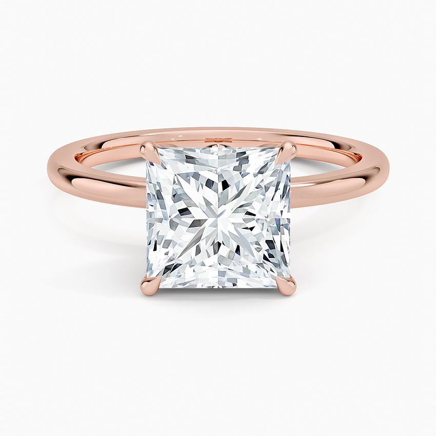 1.60 Carat Princess Halo Design Solitaire Lab Diamond Ring 18K - Florina