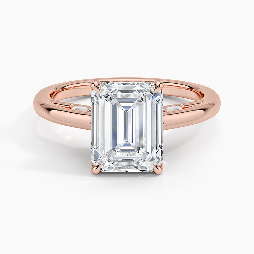 2.30 Karat Emerald Kesim Hidden Halo Tasarım Tektaş Laboratuvar Pırlanta Yüzük - Salzburg