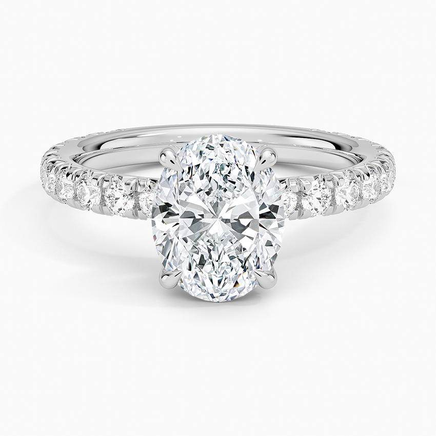 2.75 Karat Oval Kesim Hidden Halo Tasarım Tektaş Laboratuvar Pırlanta Yüzük 18K - Selora - Bold Diamonds