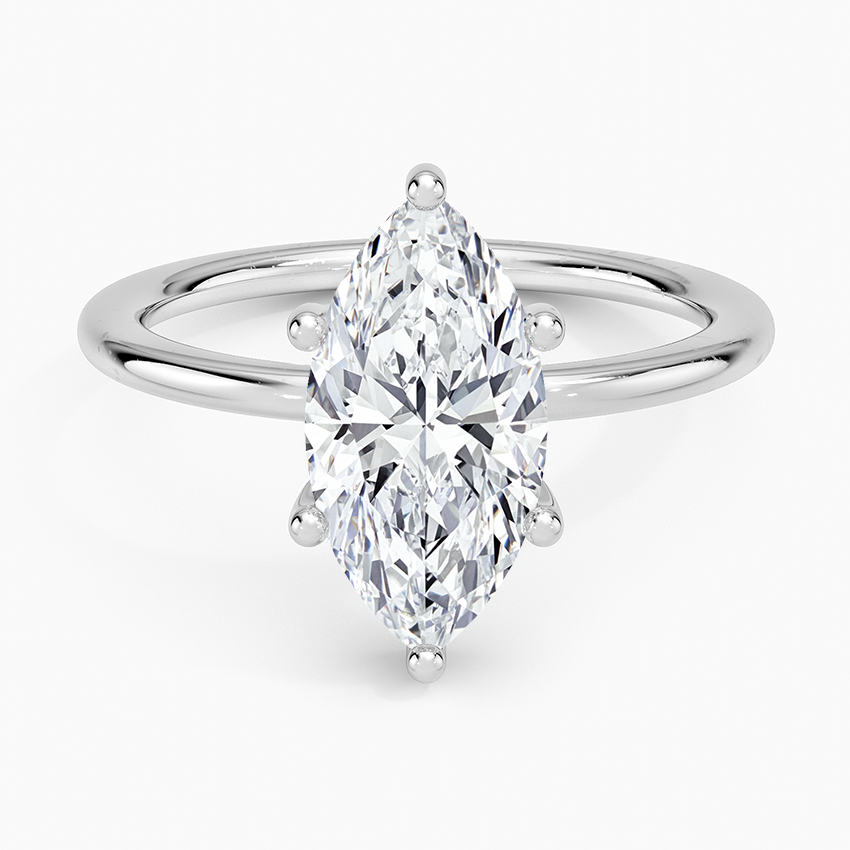 2.10 Karat Marquise Kesim Hidden Halo Tasarım Tektaş Laboratuvar Pırlanta Yüzük - Lucerne