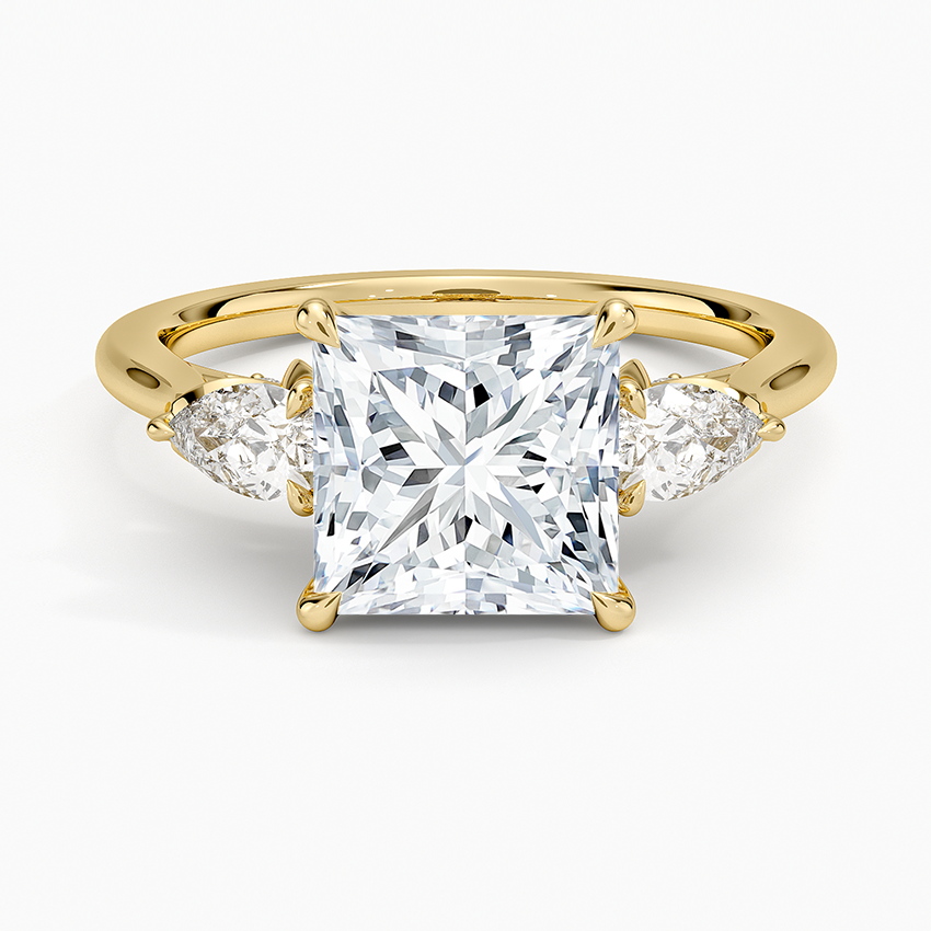 1.60 Carat Princess Halo Design Solitaire Lab Diamond Ring 18K - Florina