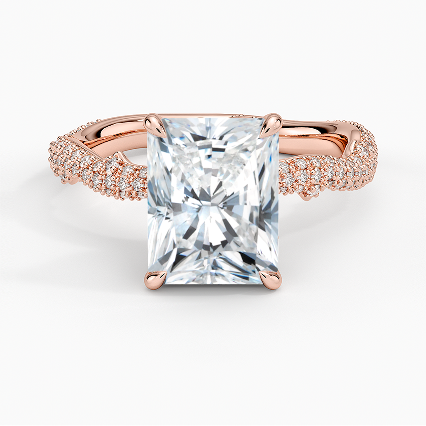 2.75 Karat Radiant Kesim Hidden Halo Tasarım Tektaş Laboratuvar Pırlanta Yüzük - Sorrento