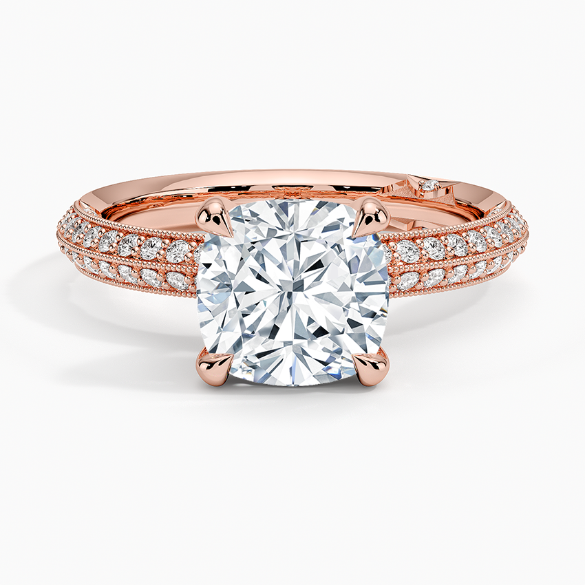 2.50 Cushion Kesim Yarım Tur Tasarım Tektaş Laboratuvar Pırlanta Yüzük - Selara