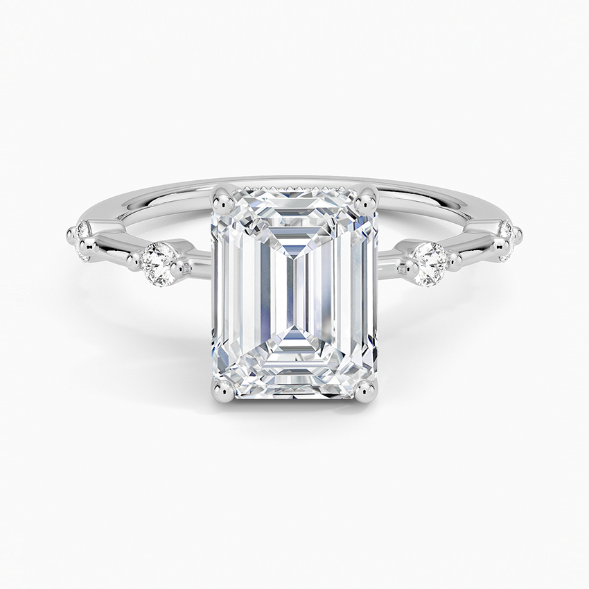 2.20 Karat Emerald Kesim Hidden Halo Tasarım Tektaş Laboratuvar Pırlanta Yüzük - Nice