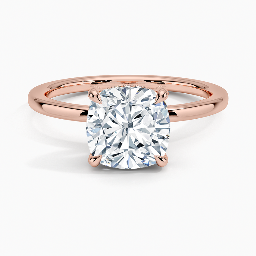 2.15 Karat Cushion Kesim Hidden Halo Tasarım Tektaş Laboratuvar Pırlanta Yüzük - Gilora - Bold Diamonds