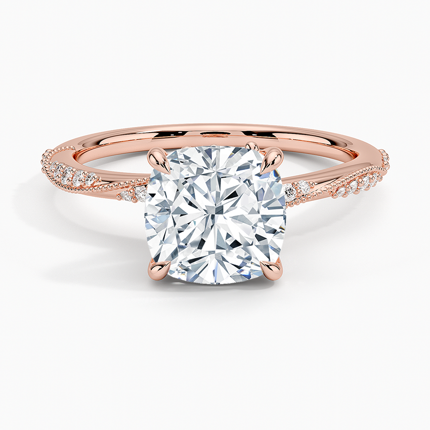 2.25 Karat Cushion Kesim Hidden Halo Tasarım Tektaş Laboratuvar Pırlanta Yüzük 18K - Melora