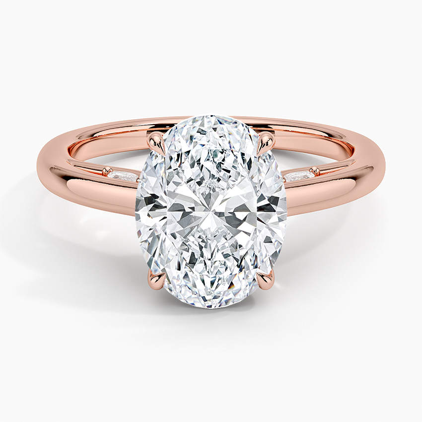 2.30 Oval Kesim Hidden Halo Tasarım Tektaş Laboratuvar Pırlanta Yüzük - Dalara