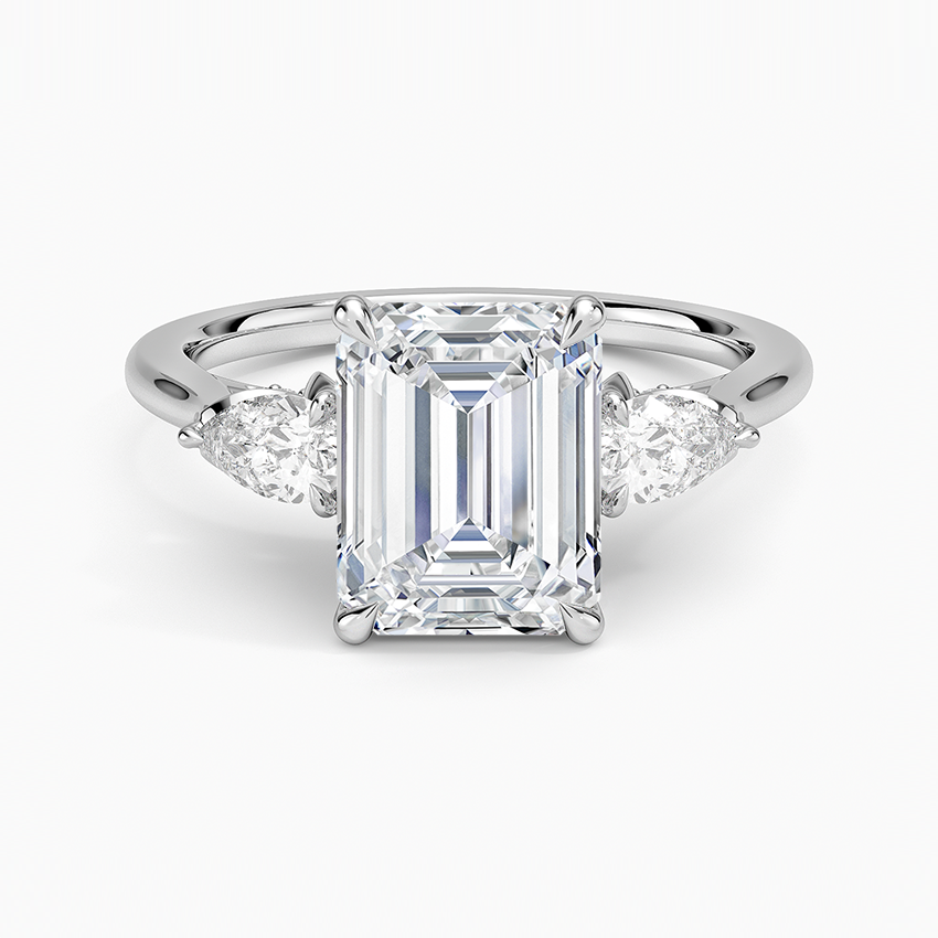2.75 Karat Emerald Kesim Hidden Halo Tasarım Tektaş Laboratuvar Pırlanta Yüzük - Verona