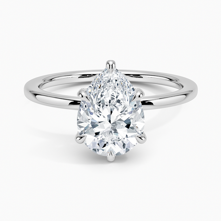 2.15 Karat Damla Kesim Hidden Halo Tasarım Tektaş Laboratuvar Pırlanta Yüzük - Gilora - Bold Diamonds