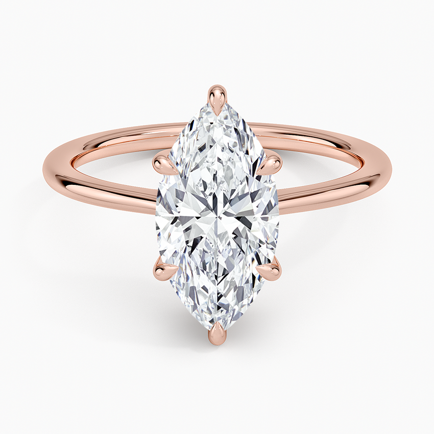 2.10 Karat Marquise Kesim Hidden Halo Tasarım Tektaş Laboratuvar Pırlanta Yüzük - Monaco