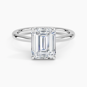 2.15 Karat Emerald Kesim Hidden Halo Tasarım Tektaş Laboratuvar Pırlanta Yüzük - Lyon