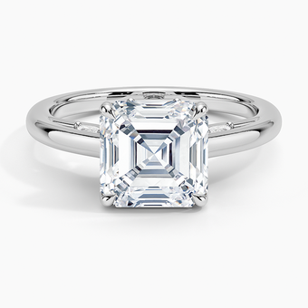 2.30 Karat Asscher Kesim Hidden Halo Tasarım Tektaş Laboratuvar Pırlanta Yüzük -Salzburg