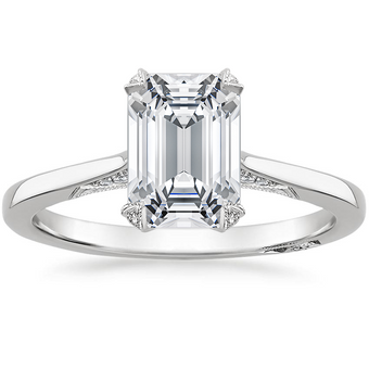 2.25 Karat Emerald Kesim Hidden Halo Tasarım Tektaş Laboratuvar Pırlanta Yüzük - Zurich