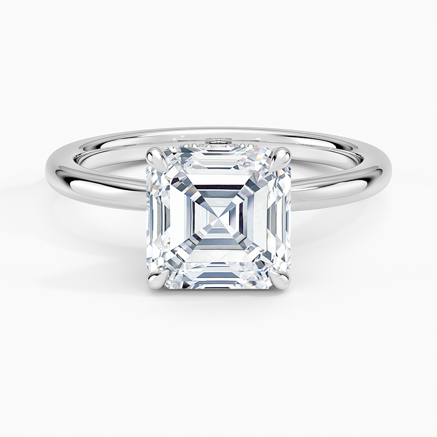 2.15 Karat Asscher Kesim Hidden Halo Tasarım Tektaş Laboratuvar Pırlanta Yüzük - Lyon
