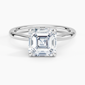 2.15 Karat Asscher Kesim Hidden Halo Tasarım Tektaş Laboratuvar Pırlanta Yüzük - Lyon