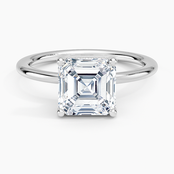 2.10 Karat Asscher Kesim Hidden Halo Tasarım Tektaş Laboratuvar Pırlanta Yüzük - Lucerne
