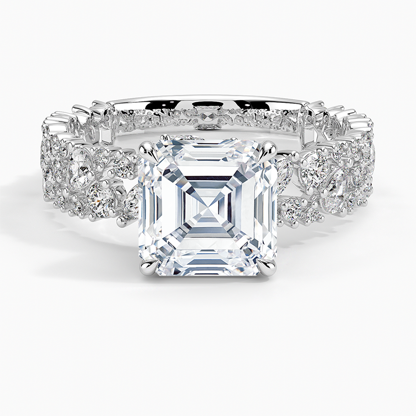 3.00 Asscher Kesim Özel Tasarım Tektaş Laboratuvar Pırlanta Yüzük - Aylora