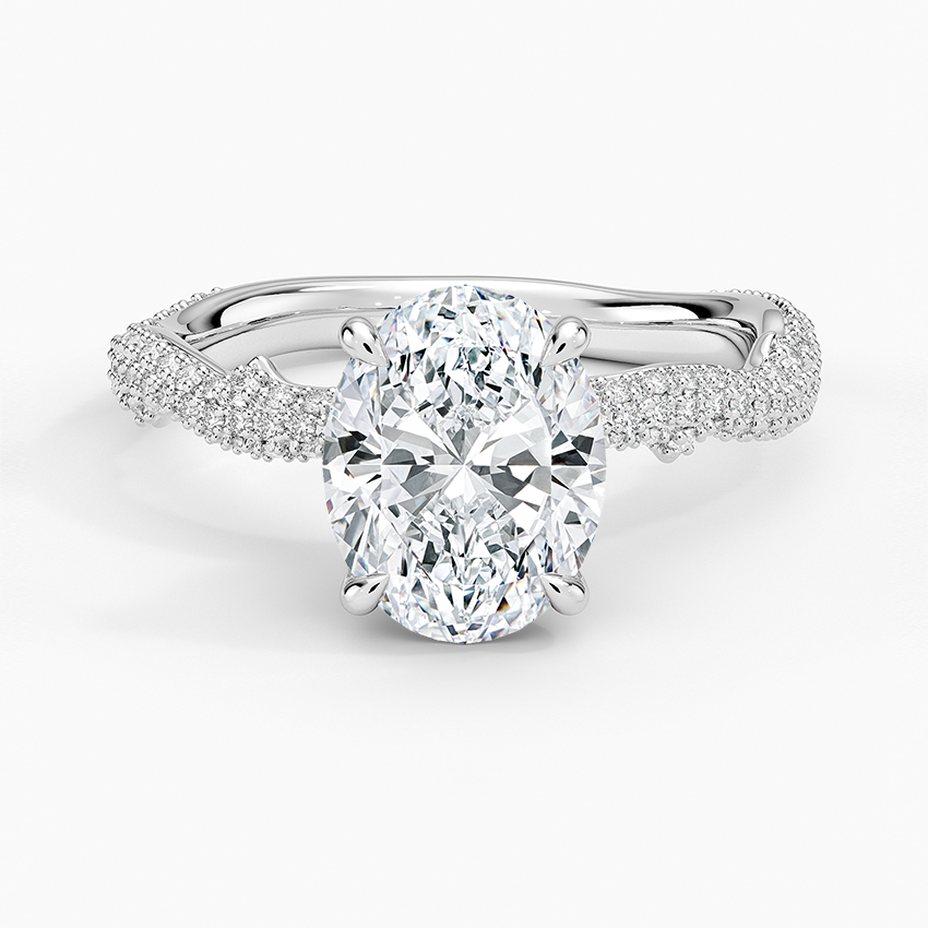 2.75 Karat Oval Kesim Hidden Halo Tasarım Tektaş Laboratuvar Pırlanta Yüzük - Sorrento