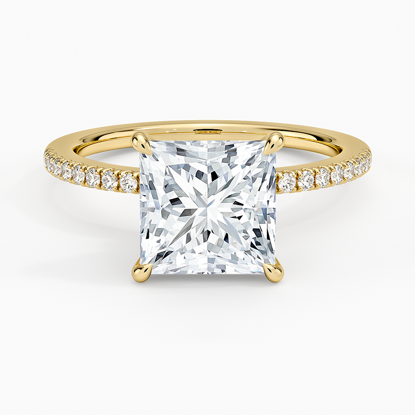 1.60 Carat Princess Halo Design Solitaire Lab Diamond Ring 18K - Florina