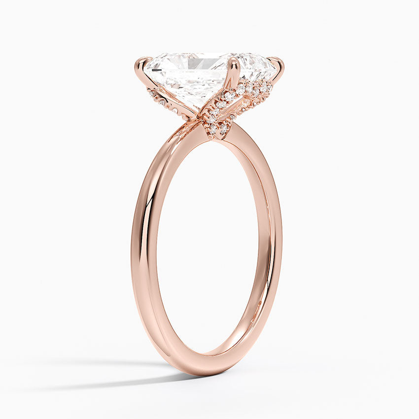 2.15 Karat Radiant Kesim Hidden Halo Tasarım Tektaş Laboratuvar Pırlanta Yüzük - Lyon