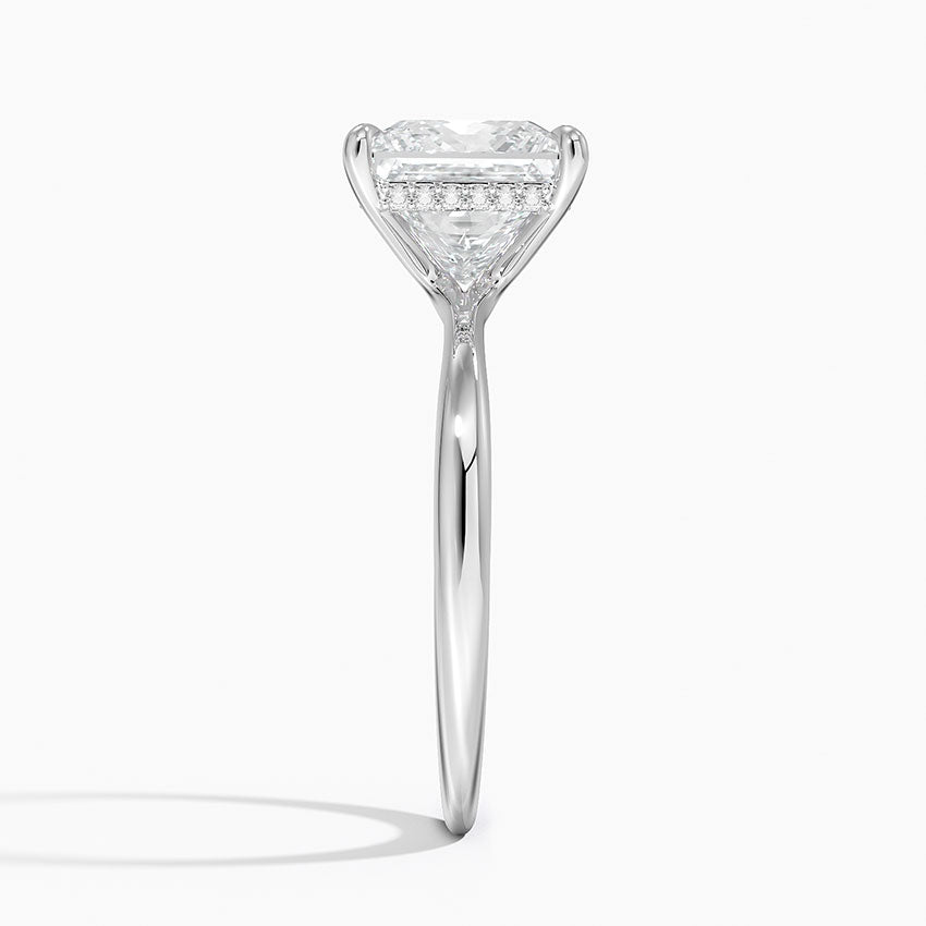 3.10 Karat Prenses Kesim Hidden Halo Tasarım Tektaş Laboratuvar Pırlanta Yüzük 18K - Alvora - Bold Diamonds