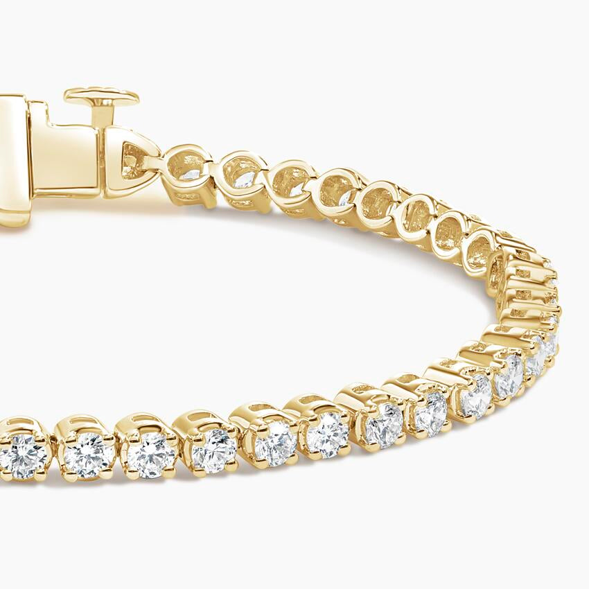 Su Yolu Model 3.00 Karat Yuvarlak Kesim Laboratuvar Pırlanta Bileklik 18K - Bold Diamonds