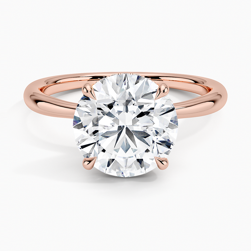 3.10 Karat Hidden Halo Tasarım Tektaş Laboratuvar Pırlanta Yüzük 18K - Alvora - Bold Diamonds