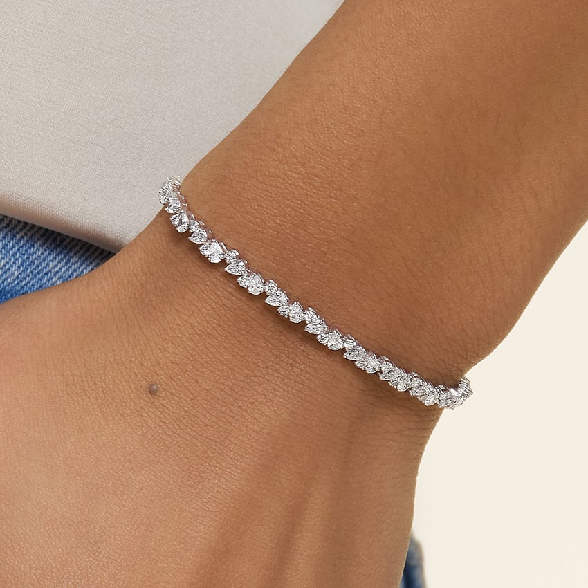 Damla Yağmuru Model 3.00 Karat Damla Kesim Laboratuvar Pırlanta Bileklik 18K - Bold Diamonds