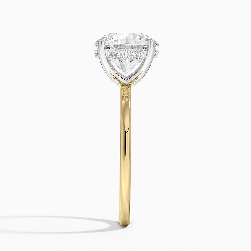 3.10 Karat Hidden Halo Tasarım Tektaş Laboratuvar Pırlanta Yüzük 18K - Elora - Bold Diamonds