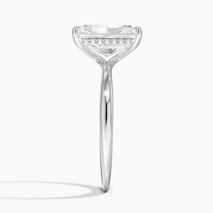 3.10 Karat Radiant Kesim Hidden Halo Tasarım Tektaş Laboratuvar Pırlanta Yüzük 18K - Alvora - Bold Diamonds