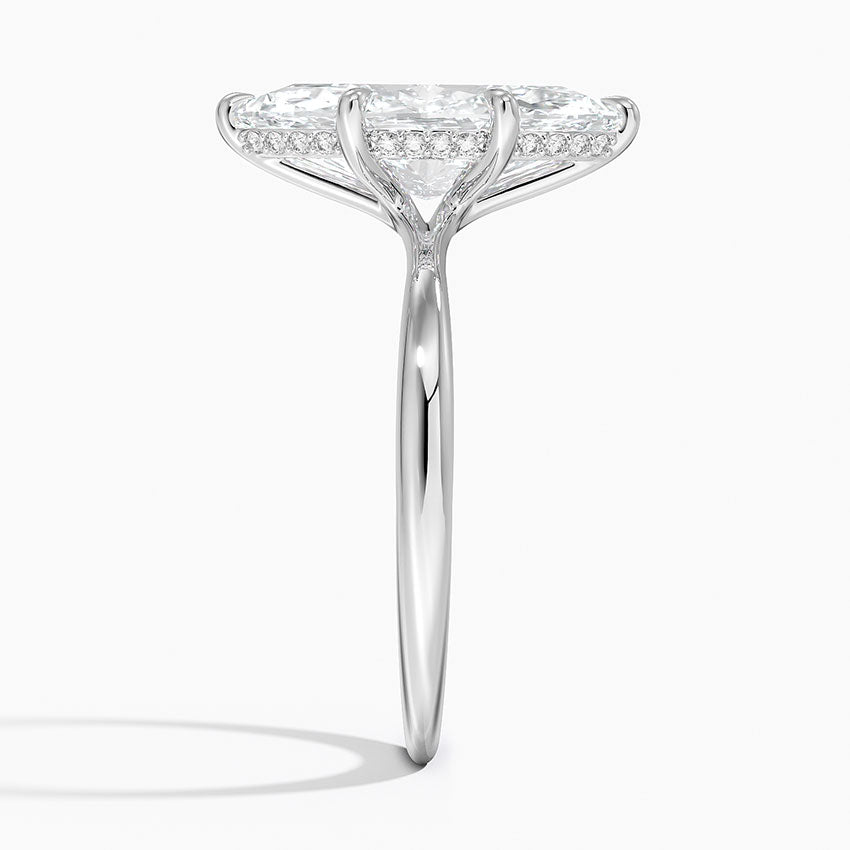 3.10 Karat Marquise Kesim Hidden Halo Tasarım Tektaş Laboratuvar Pırlanta Yüzük 18K - Alvora - Bold Diamonds