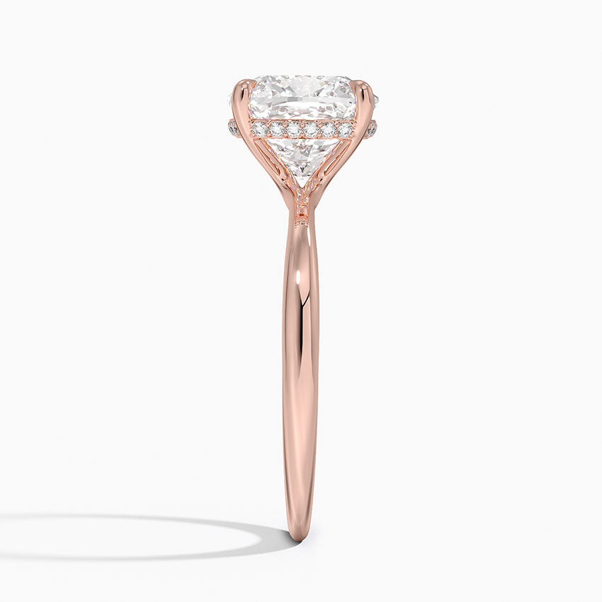 3.10 Karat Cushion Kesim Hidden Halo Tasarım Tektaş Laboratuvar Pırlanta Yüzük 18K - Alvora - Bold Diamonds