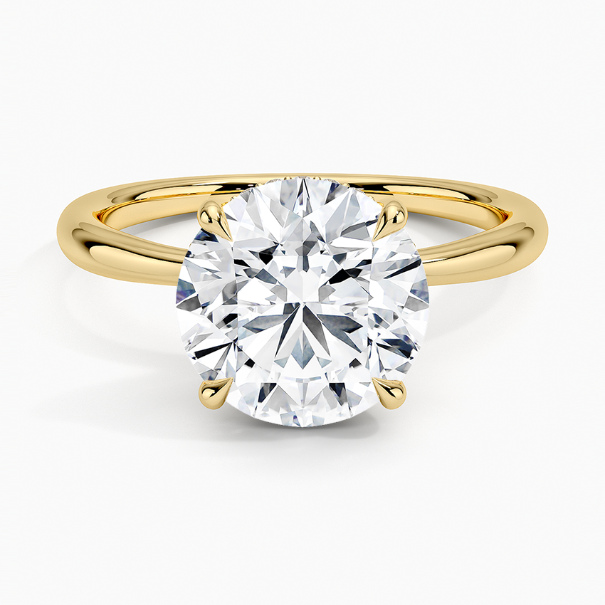 3.10 Karat Hidden Halo Tasarım Tektaş Laboratuvar Pırlanta Yüzük 18K - Alvora - Bold Diamonds