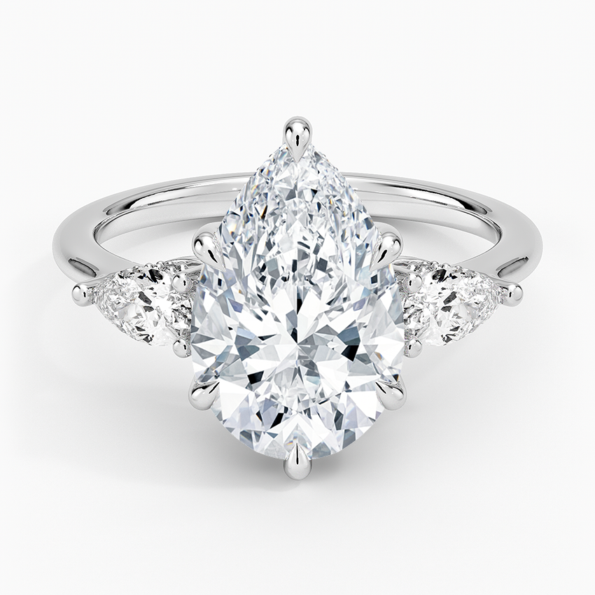 3.50 Damla Kesim Hidden Halo Tasarım Tektaş Laboratuvar Pırlanta Yüzük - Nilora