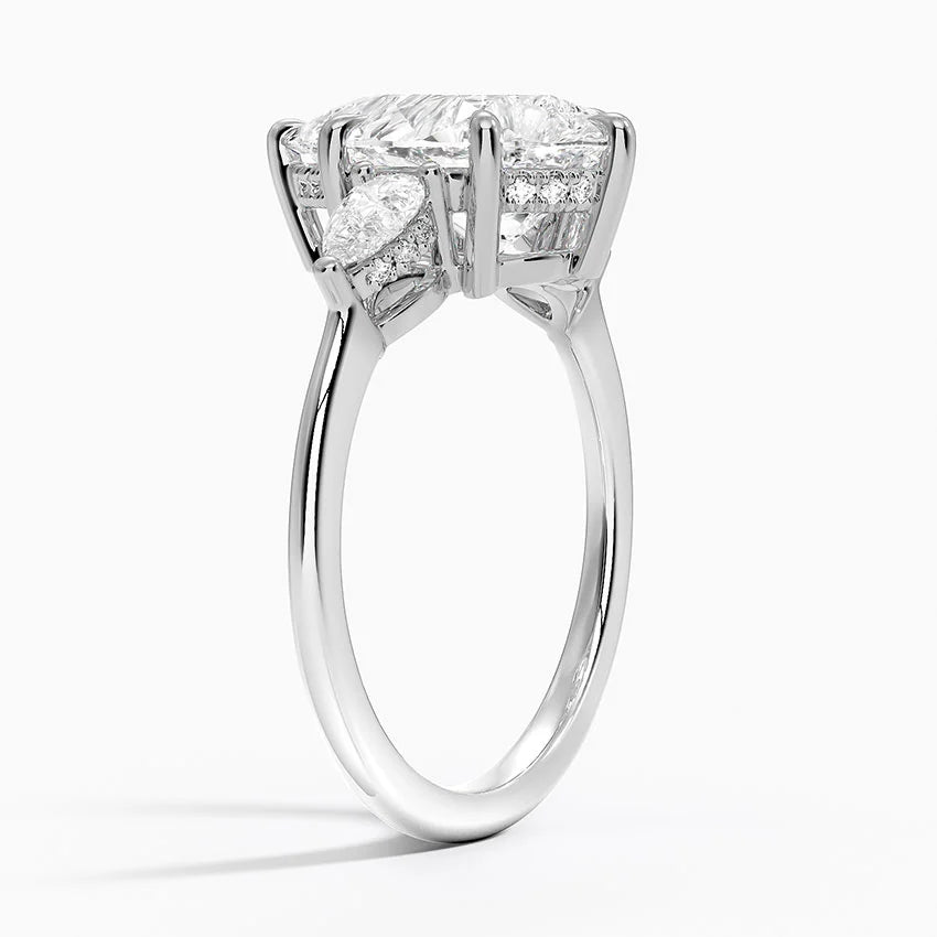 3.50 Damla Kesim Hidden Halo Tasarım Tektaş Laboratuvar Pırlanta Yüzük - Nilora