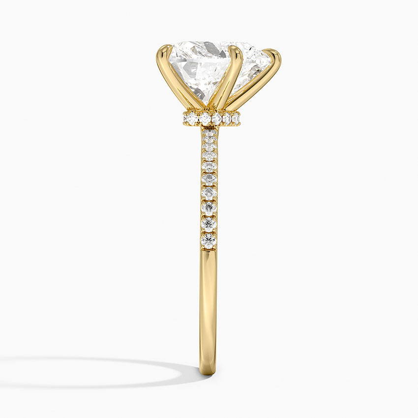 1.60 Carat Princess Halo Design Solitaire Lab Diamond Ring 18K - Florina