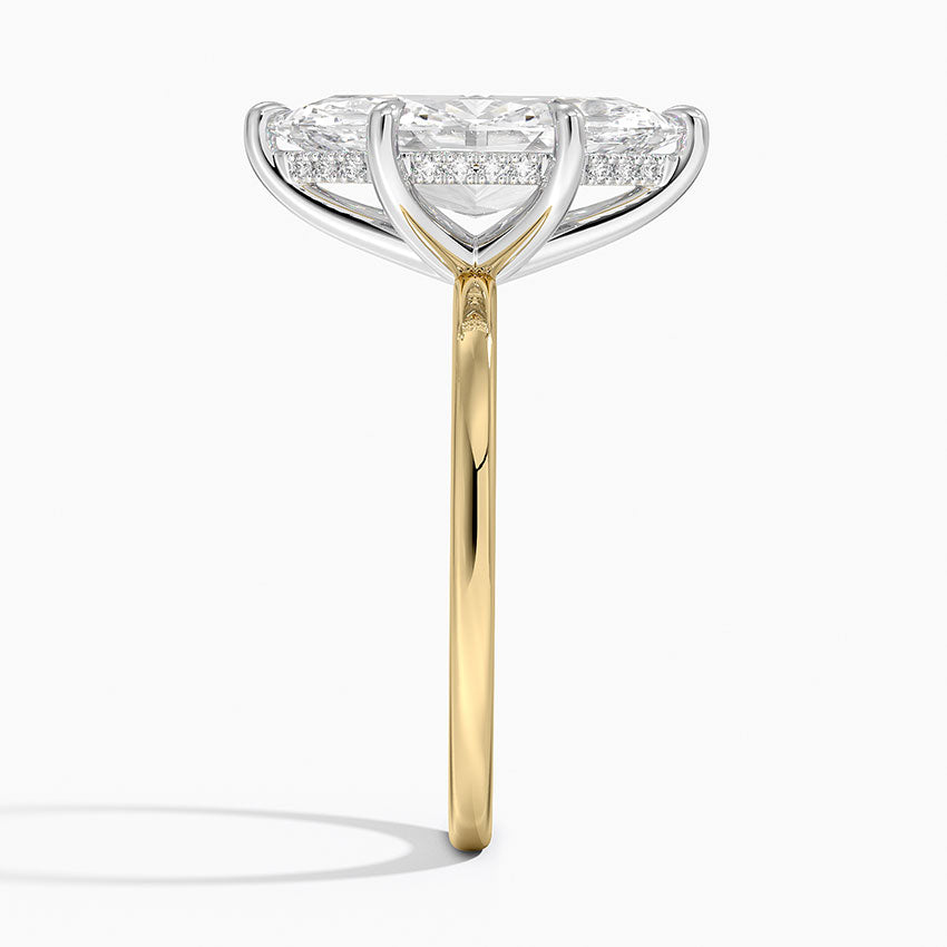 3.10 Karat Marquise Kesim Hidden Halo Tasarım Tektaş Laboratuvar Pırlanta Yüzük 18K - Elora - Bold Diamonds