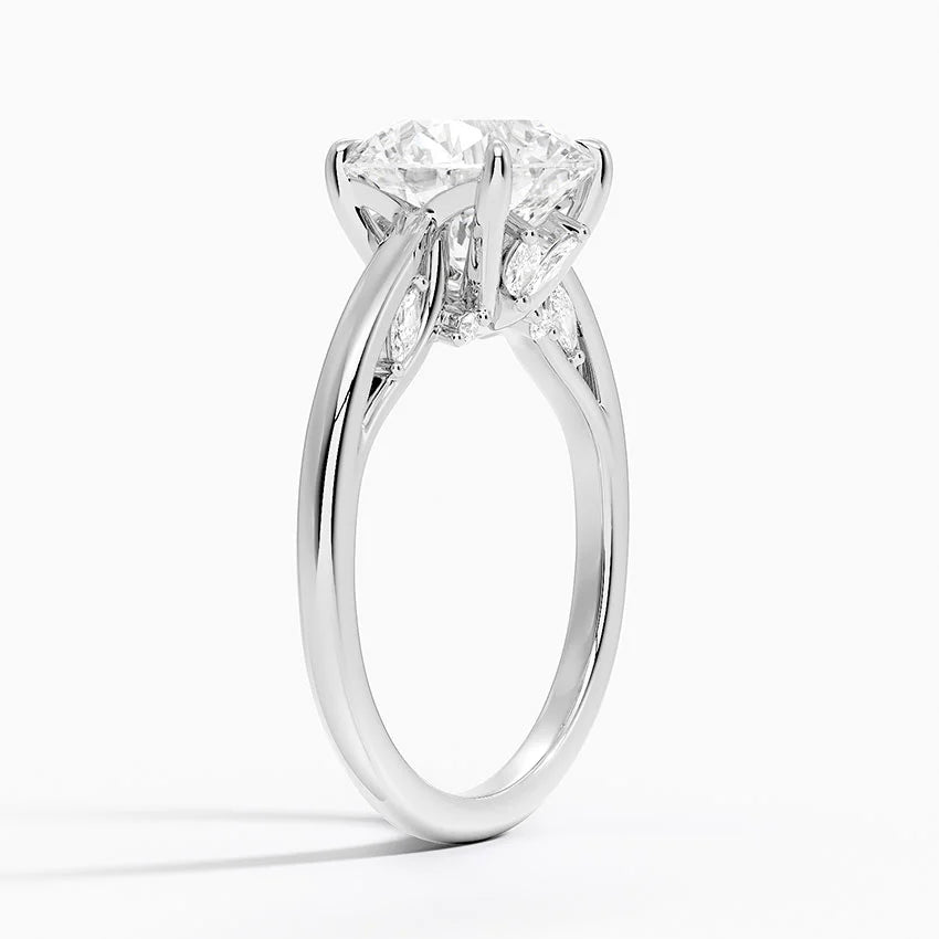 3.30 Hidden Halo Tasarım Tektaş Laboratuvar Pırlanta Yüzük - Dalara