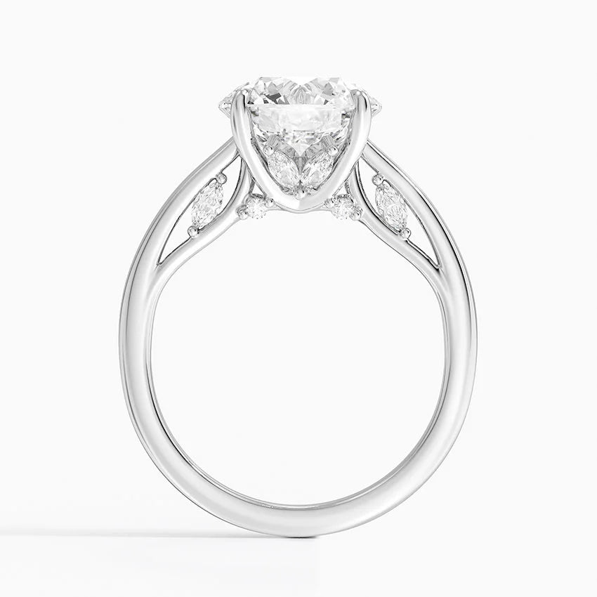 3.30 Hidden Halo Tasarım Tektaş Laboratuvar Pırlanta Yüzük - Dalara