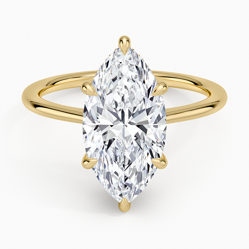 3.10 Karat Marquise Kesim Hidden Halo Tasarım Tektaş Laboratuvar Pırlanta Yüzük - Monaco