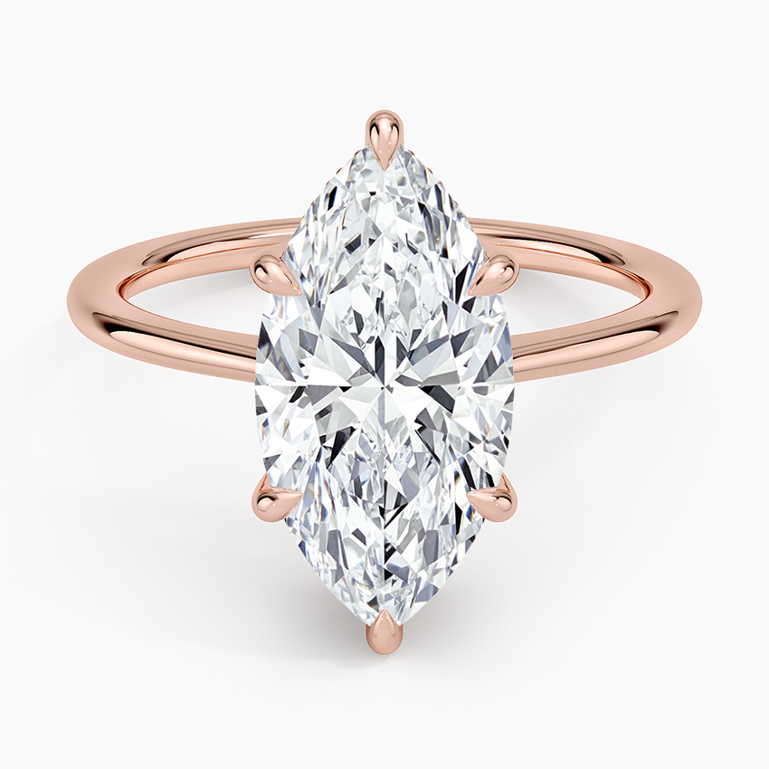 3.10 Karat Marquise Kesim Hidden Halo Tasarım Tektaş Laboratuvar Pırlanta Yüzük - Monaco