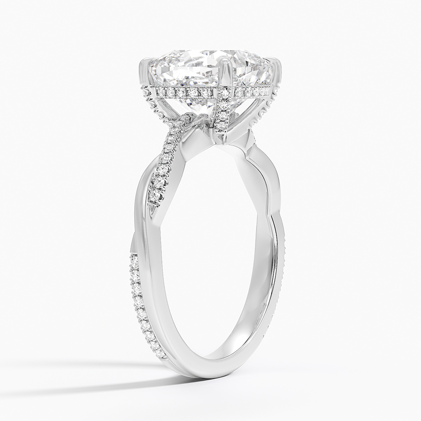 1.60 Carat Princess Halo Design Solitaire Lab Diamond Ring 18K - Florina
