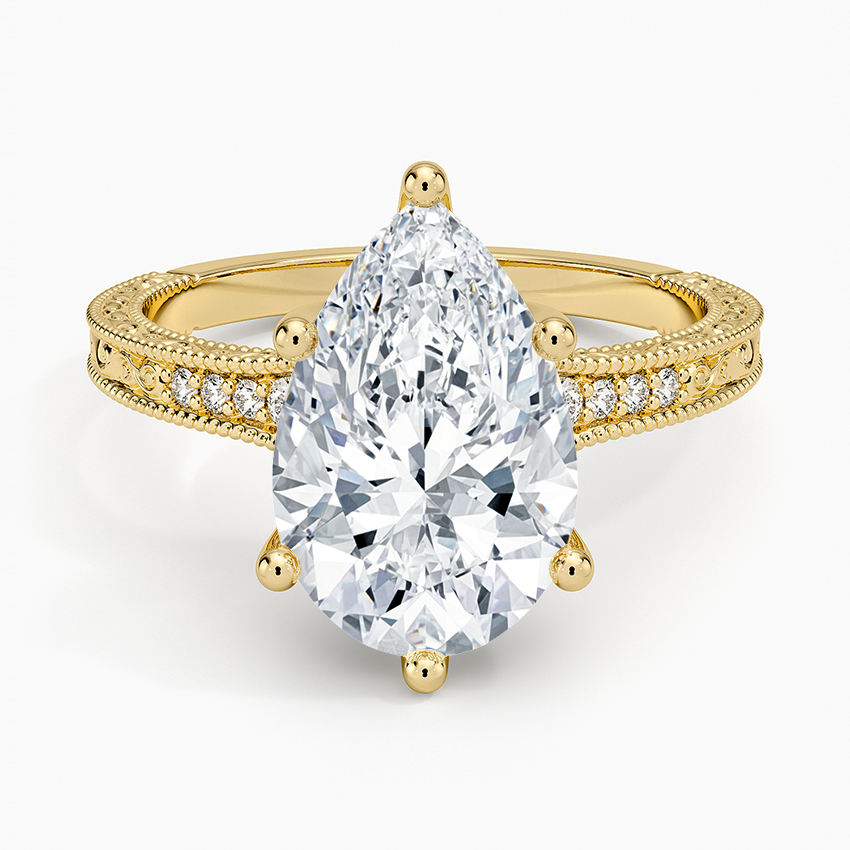 3.15 Damla Kesim Hidden Halo Tasarım Tektaş Laboratuvar Pırlanta Yüzük - Silora