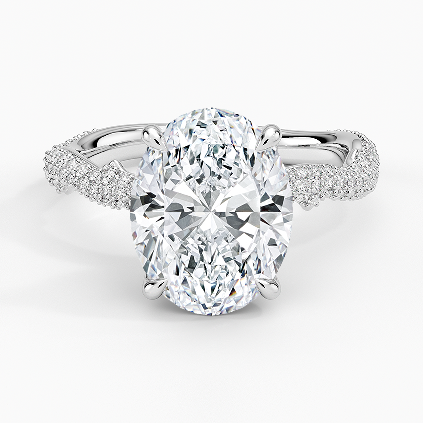 4.75 Oval Kesim Hidden Halo Tasarım Tektaş Laboratuvar Pırlanta Yüzük - Filara