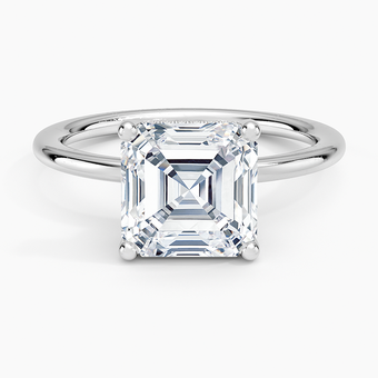 3.10 Karat Asscher Kesim Hidden Halo Tasarım Tektaş Laboratuvar Pırlanta Yüzük - Lucerne