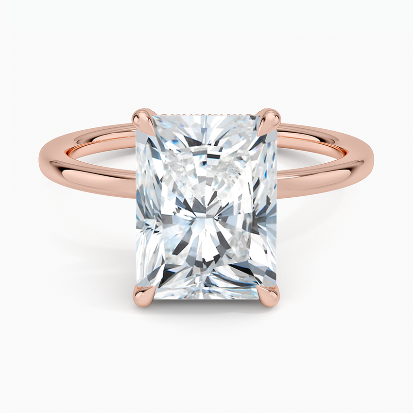 3.15 Karat Radiant Kesim Hidden Halo Tasarım Tektaş Laboratuvar Pırlanta Yüzük - Gilora - Bold Diamonds