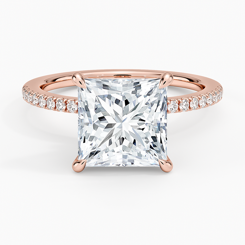 3.25 Karat Prenses Kesim Hidden Halo Tasarım Tektaş Laboratuvar Pırlanta Yüzük - Filora - Bold Diamonds