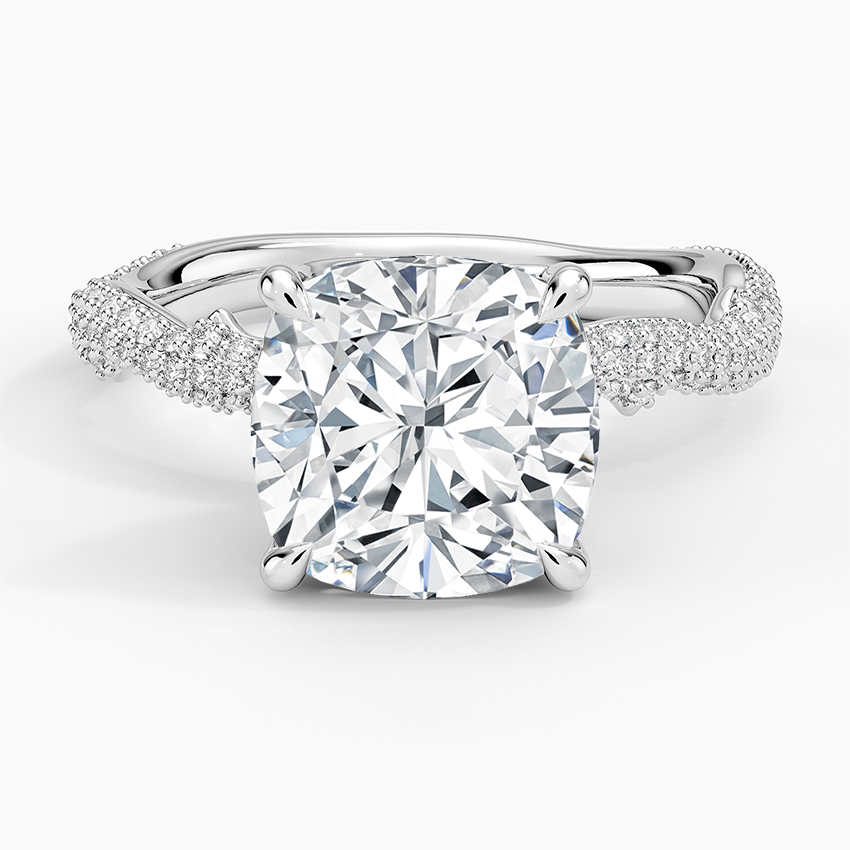 3.75 Cushion Kesim Hidden Halo Tasarım Tektaş Laboratuvar Pırlanta Yüzük - Filara