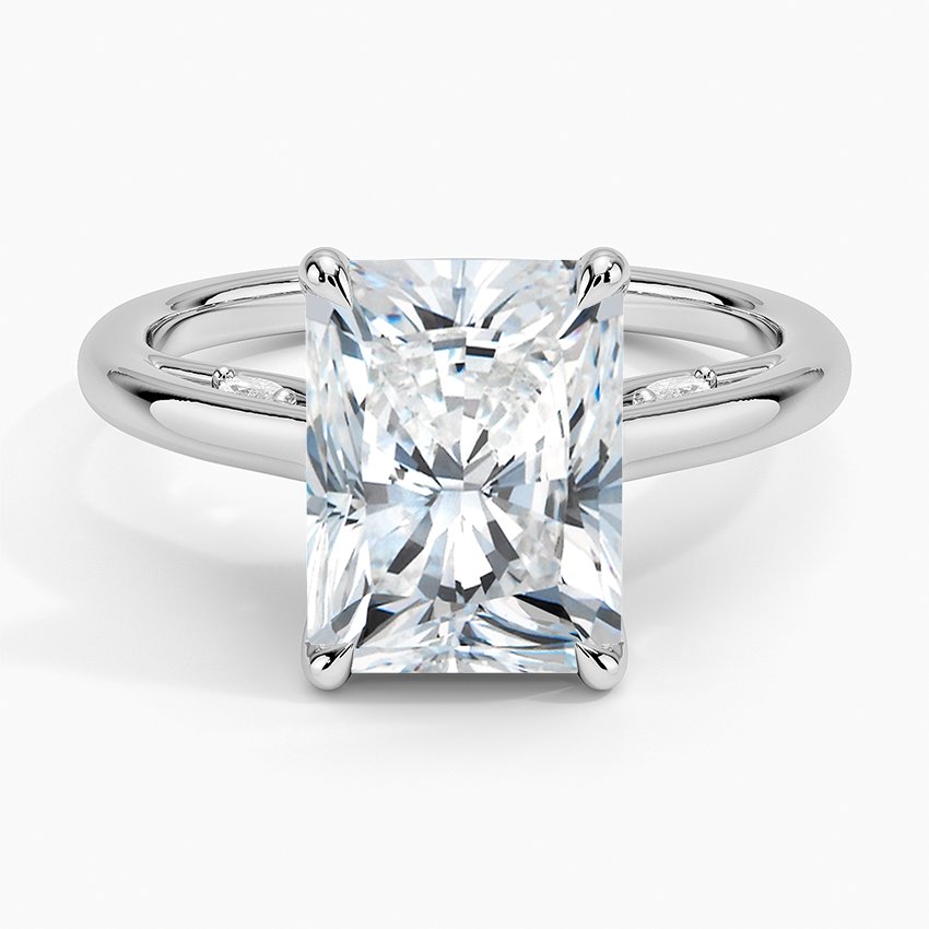 5.30 Radiant Kesim Hidden Halo Tasarım Tektaş Laboratuvar Pırlanta Yüzük - Dalara