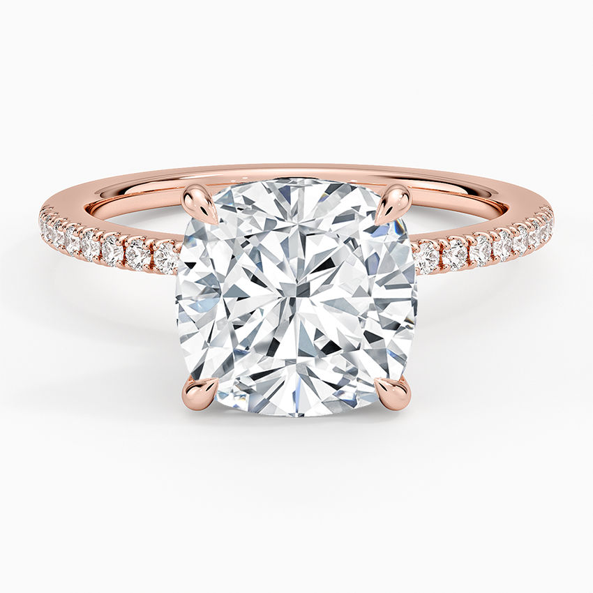 3.2 Karat Cushion Kesim Hidden Halo Tasarım Tektaş Laboratuvar Pırlanta Yüzük - Filora - Bold Diamonds